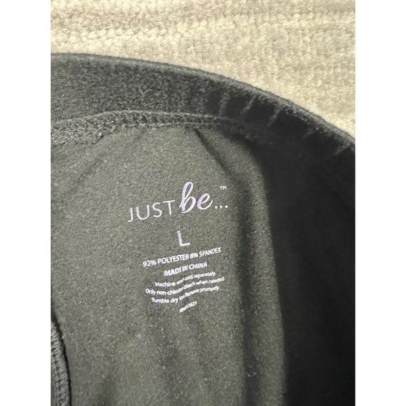 Just Be Leggings Womens Large Black Pull On Elastic Waist Polyester Blend - Picture 10 of 11